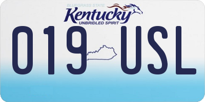 KY license plate 019USL