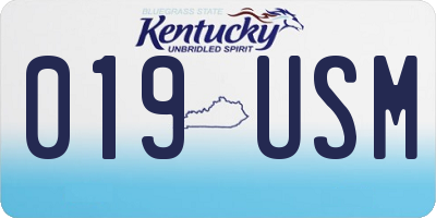KY license plate 019USM