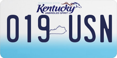KY license plate 019USN