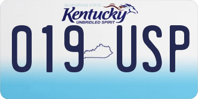 KY license plate 019USP
