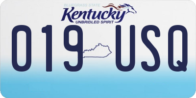 KY license plate 019USQ