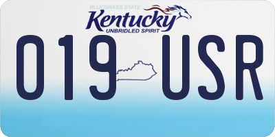 KY license plate 019USR