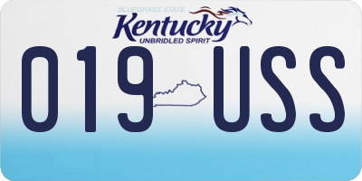 KY license plate 019USS