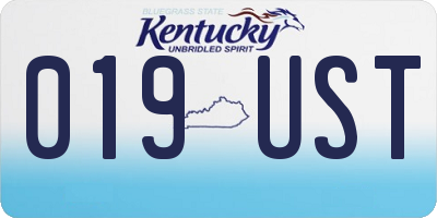 KY license plate 019UST