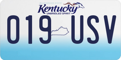 KY license plate 019USV
