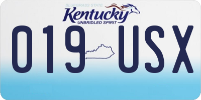 KY license plate 019USX