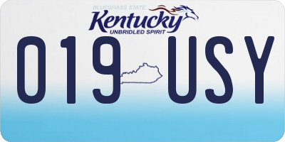 KY license plate 019USY