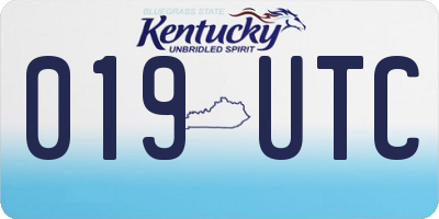 KY license plate 019UTC