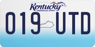 KY license plate 019UTD