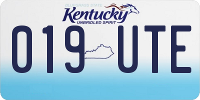 KY license plate 019UTE