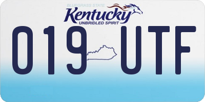 KY license plate 019UTF