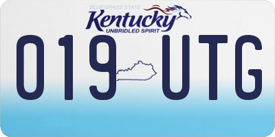KY license plate 019UTG