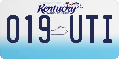 KY license plate 019UTI
