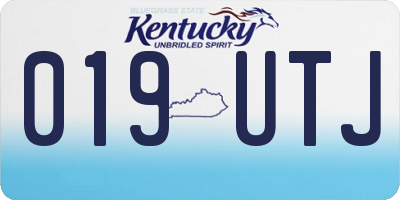 KY license plate 019UTJ
