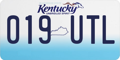 KY license plate 019UTL