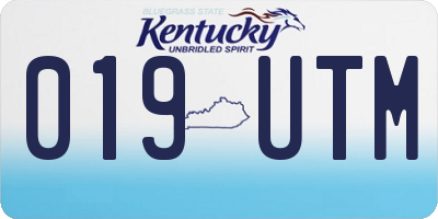 KY license plate 019UTM