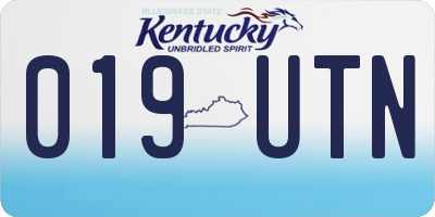 KY license plate 019UTN