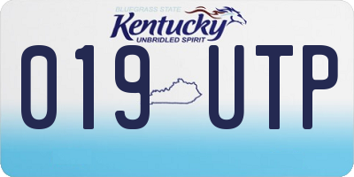 KY license plate 019UTP