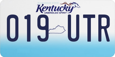 KY license plate 019UTR