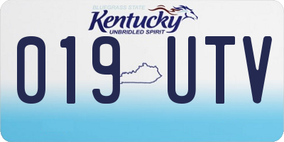 KY license plate 019UTV