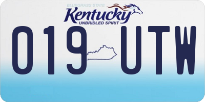 KY license plate 019UTW