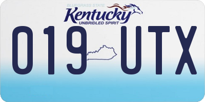 KY license plate 019UTX