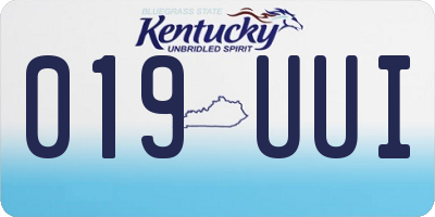 KY license plate 019UUI