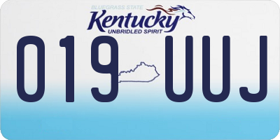 KY license plate 019UUJ
