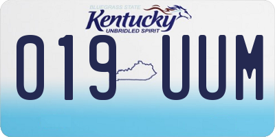 KY license plate 019UUM