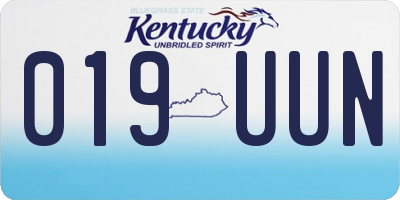 KY license plate 019UUN
