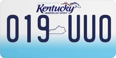KY license plate 019UUO
