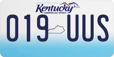 KY license plate 019UUS