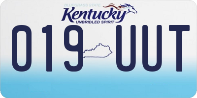 KY license plate 019UUT