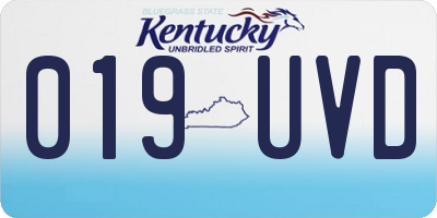 KY license plate 019UVD