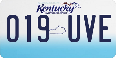 KY license plate 019UVE