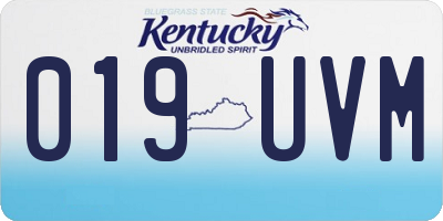 KY license plate 019UVM