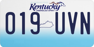 KY license plate 019UVN