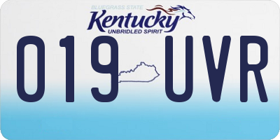 KY license plate 019UVR