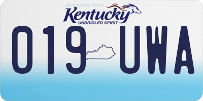 KY license plate 019UWA