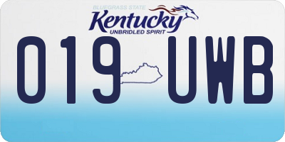 KY license plate 019UWB