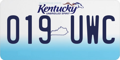 KY license plate 019UWC