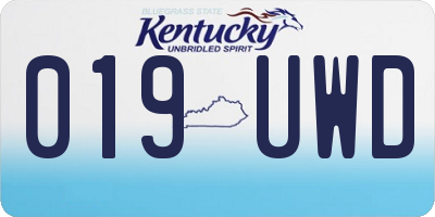 KY license plate 019UWD