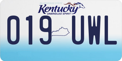 KY license plate 019UWL