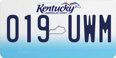 KY license plate 019UWM