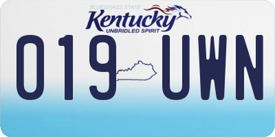 KY license plate 019UWN