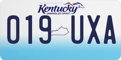 KY license plate 019UXA