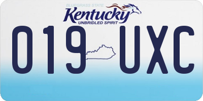 KY license plate 019UXC