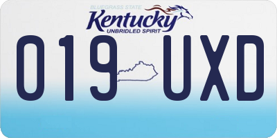 KY license plate 019UXD