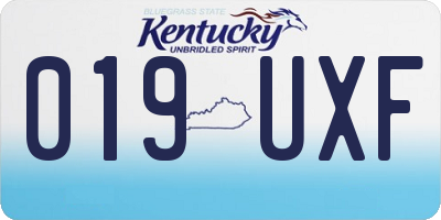 KY license plate 019UXF