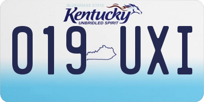 KY license plate 019UXI